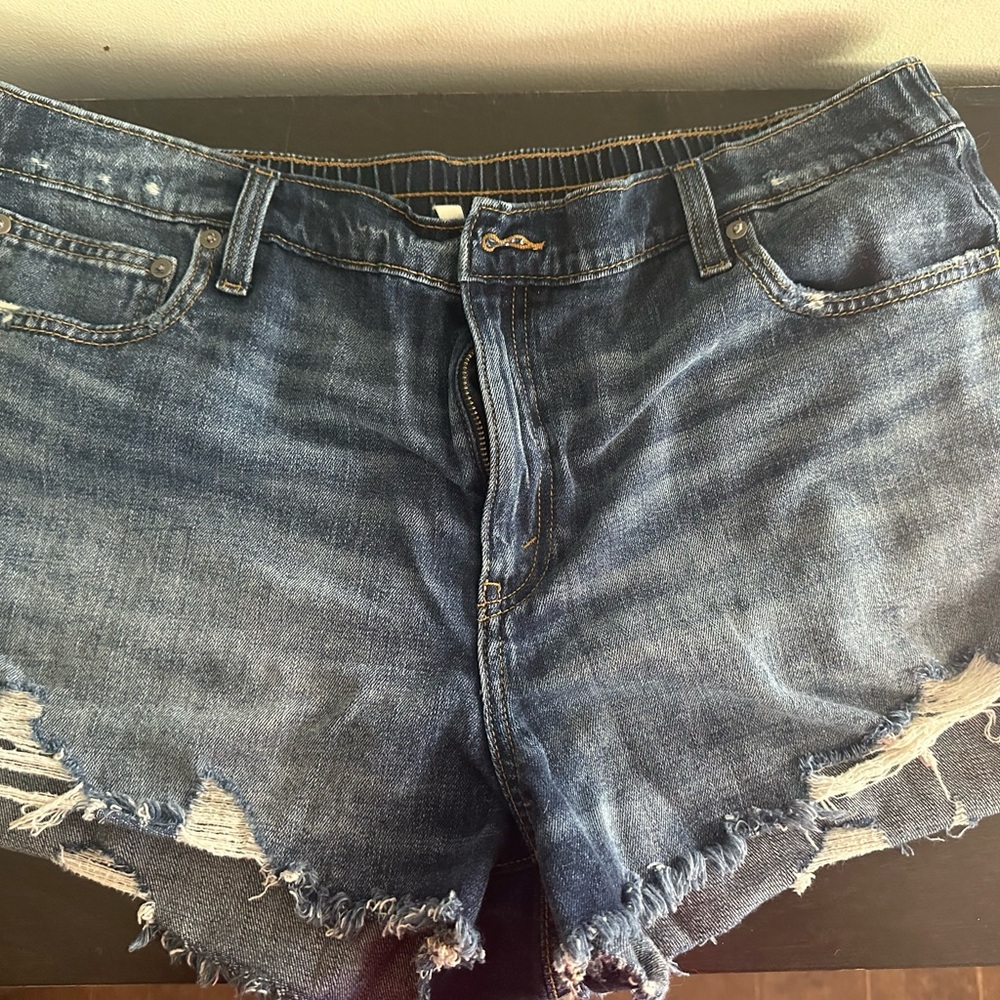 Aerie Blue Jean Shorts Distressed Summer Style